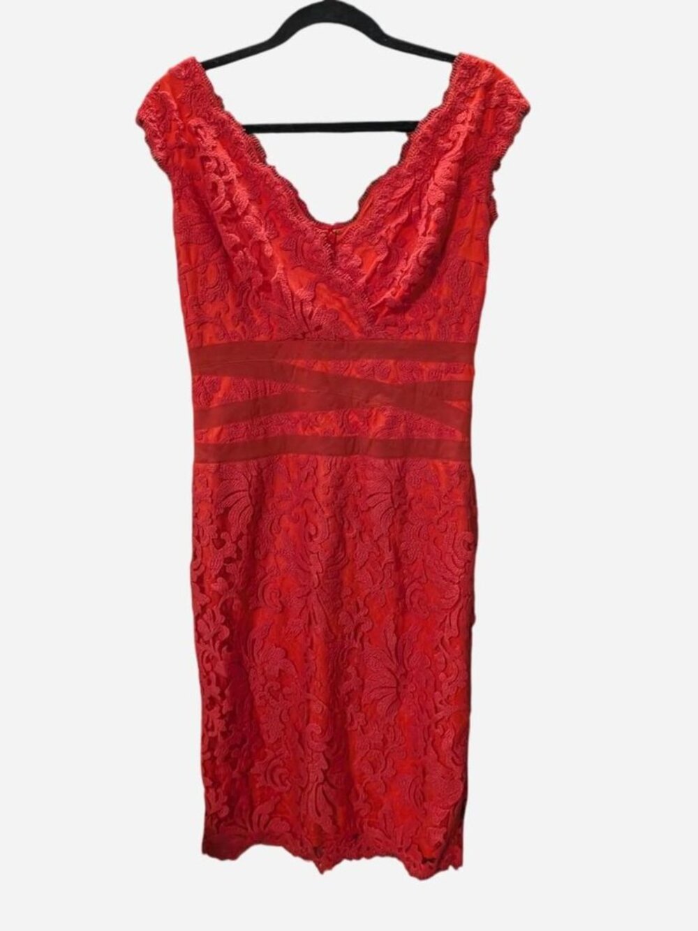 Tadashi Shoji Scarlet Lace Bodycon dress, Size 10